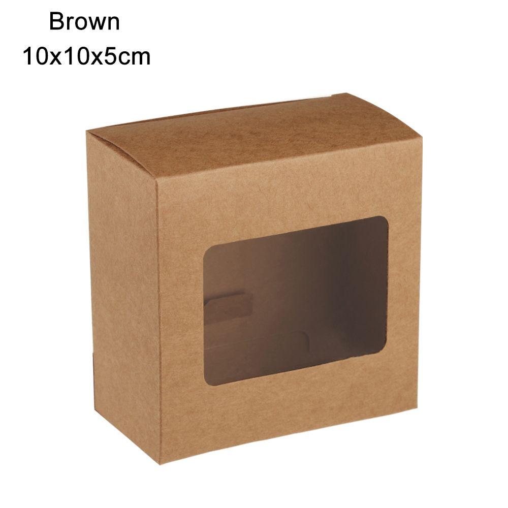 Kids Gift Birthday Party Supplies Paper Gift Box Cake Package Clear PVC Window Candy Wrapping Bag