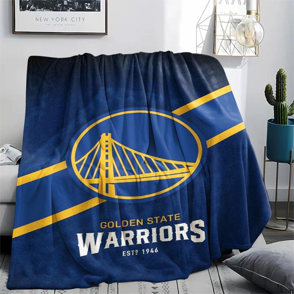 1Pc Golden State Warriors Print Flannel Blanket, High Quality Comfortable for All Seasons, Home Decor, Warmth and Comfort, Perfect for Christmas GiftS