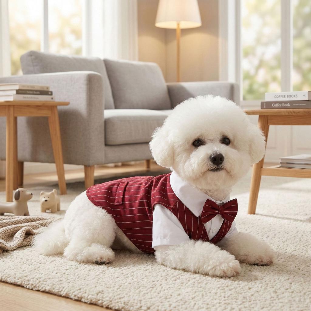Pet Dog Teddy Small Dog Cat Spring And Summer Dog Clothes Thin Suit Shirt Suit Wedding Dress
