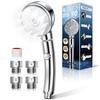 Shower Head with Micro-Nano Bubble Technology, 90% Water Saving, Increased Pressure, 5 Water Flow Modes, Handheld Water Stop Function, 360° Rotation,