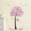 Pink Butterfly Flower Tree Wall Stickers Decals Girls Women Flower Mural Vinyl Wallpaper Home Living Room Bedroom Decor
