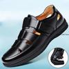 Genuine Leather Men Shoes Summer Shoes Hollow Out Breathable Sandals Non-slip Flats Soft Bottom Handmade Tide Design Footwear