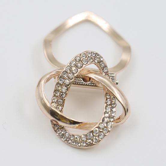 Gold Plated Crystal Silk Scarf Clip Buckle Holder Twine Brooch Pins Jewelry Gift KTJ