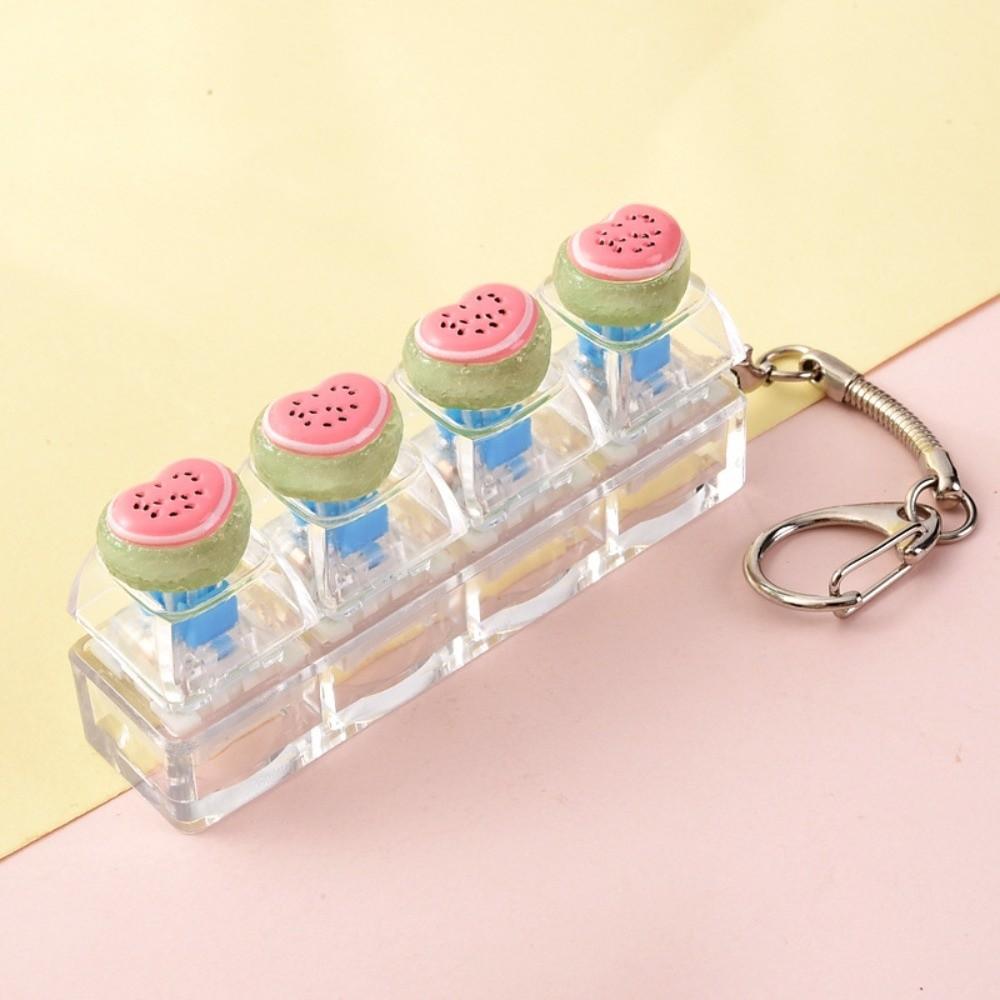 4-Key Reduce Pressure Toy Fruit Push Button Keychain Mini Keychain Pendant Daily Use