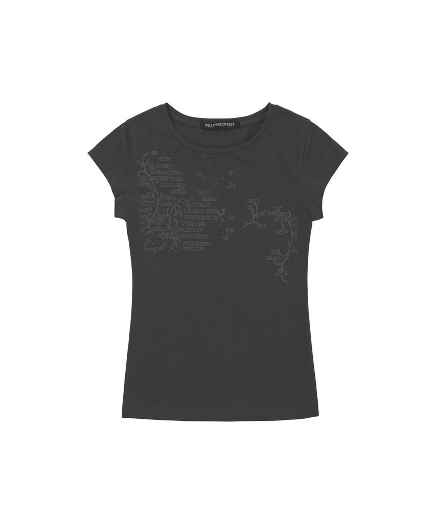 WELLBEING EXPRESS Message Vine Half Sleeve Charcoal