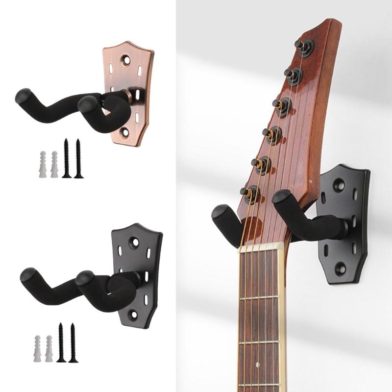 Support Mural pour Guitare Support Mural en Métal pour Guitare avec Éponge de Protection Support Crochet pour Manche de Guitare pour Basse Violon Ukulélé