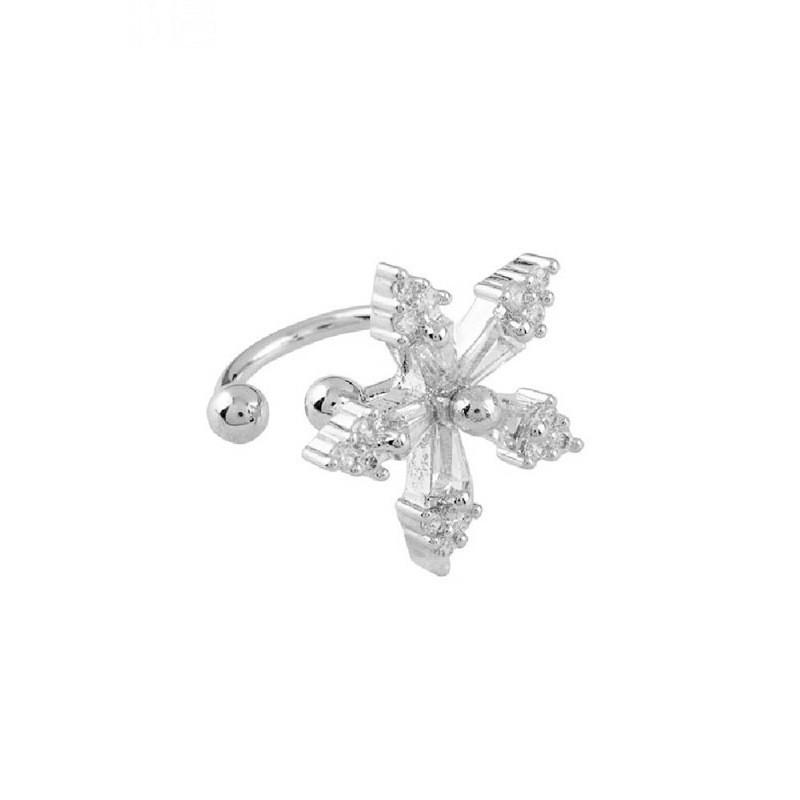 Korean Bling Crystal Flower Ear Clips Without Piercing Earrings for Women Fashion Butterfly Ear Cuff Wedding Party Jewelry