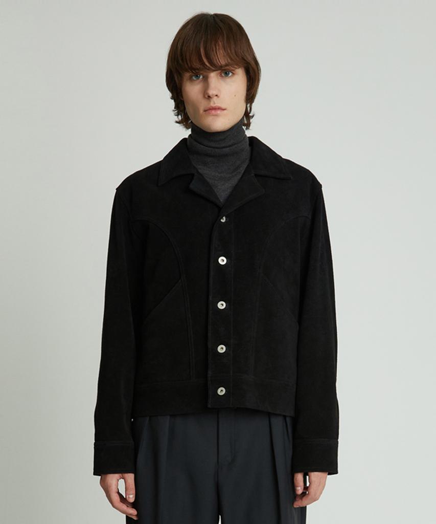 Andros Suede Trucker Jacket (Black)