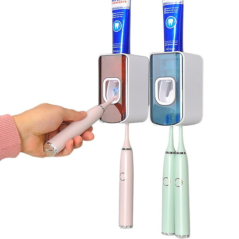 Toothpaste Squeezing Artifact Wall-mounted Bathroom Children's Electric Toothbrush Storage Rack Without Punching Press