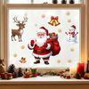 Self Adhesive Window Decals Christmas Static Clings, PVC Santa Claus Snowman And Elk Party Supplies Decals, Waterproof Reusable Glass Stickers