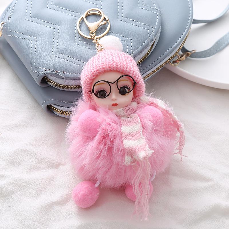 Elf Doll Keychain with Big Eyes - Cute Plush Pendant for Bags, Ornaments, and Gifts for Women.