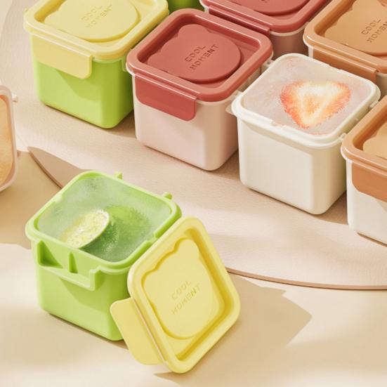 3Pcs Ice Cube Box with Sealed Lid Mini Square Ice Tray for Odor-Free Storage Multi-Purpose Food Grade PP Ice Maker Kitchen Accessory