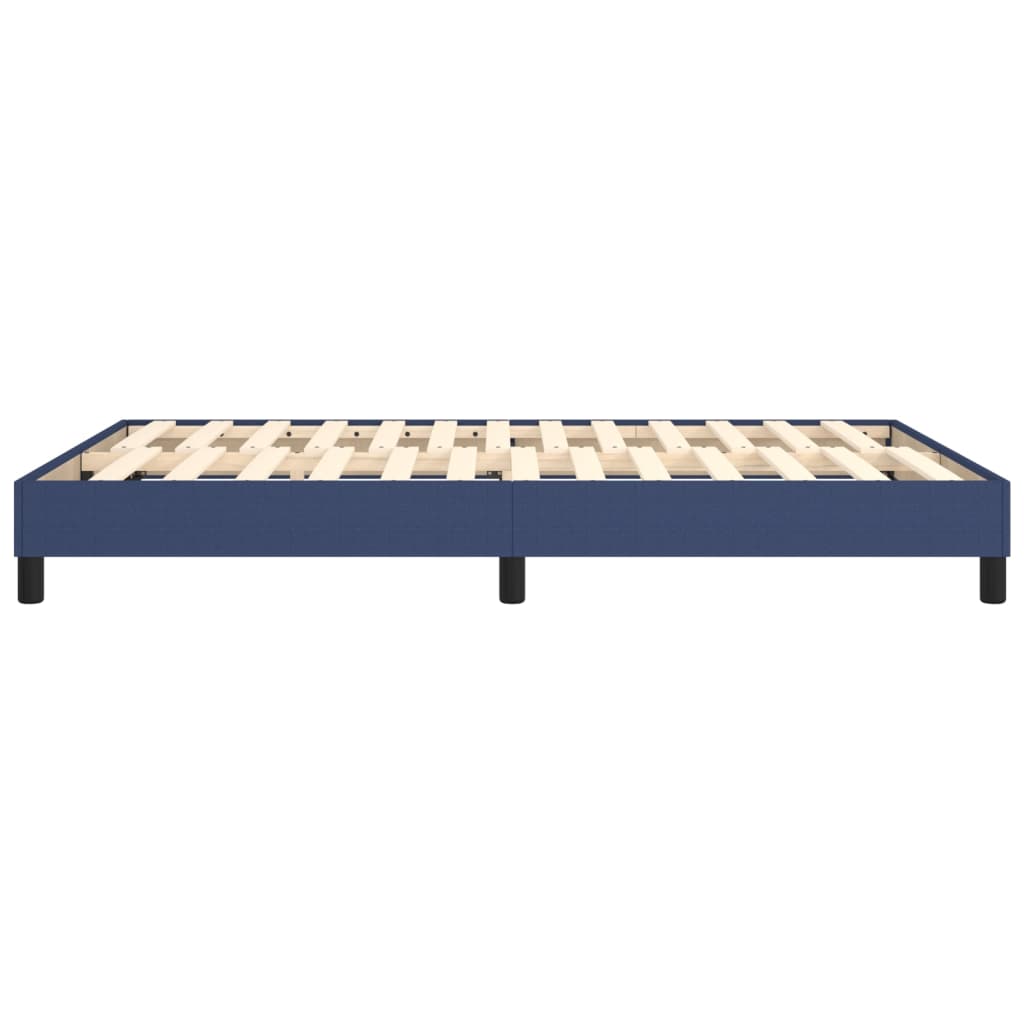 Box Spring Bed Frame Blue 140 X 200 Cm Fabric