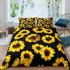 Sunflower Three-Piece Quilt Cover 3D Digital Printing Bedding Set Flower Butterfly Bed Cover