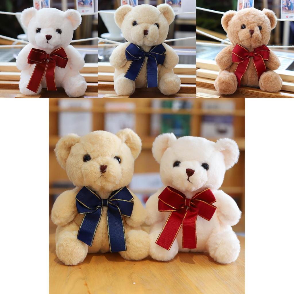 Adorable Bear Bowtie Plush Doll For Children Birthday Present 23cm Soft Toy With Short Plush