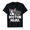 T-shirt mignon avec motif Boston Terrier et maman autoritaire