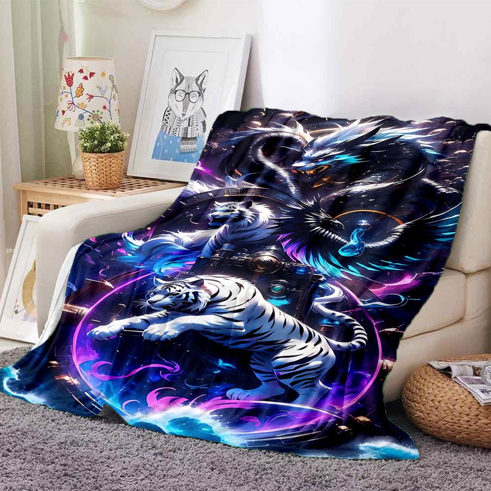 1-teilige Decke mit Fabelwesen-Motiv – Perfektes Geschenk für Geburtstage, Weihnachten & Halloween – Weich, warm & vielseitig yy250909128
