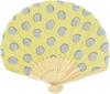Onishi Kensei Manufacturing Co., Ltd. Shell Fan, 20cm, Dot Pattern, Yellow, "Ripple" SY19-A02