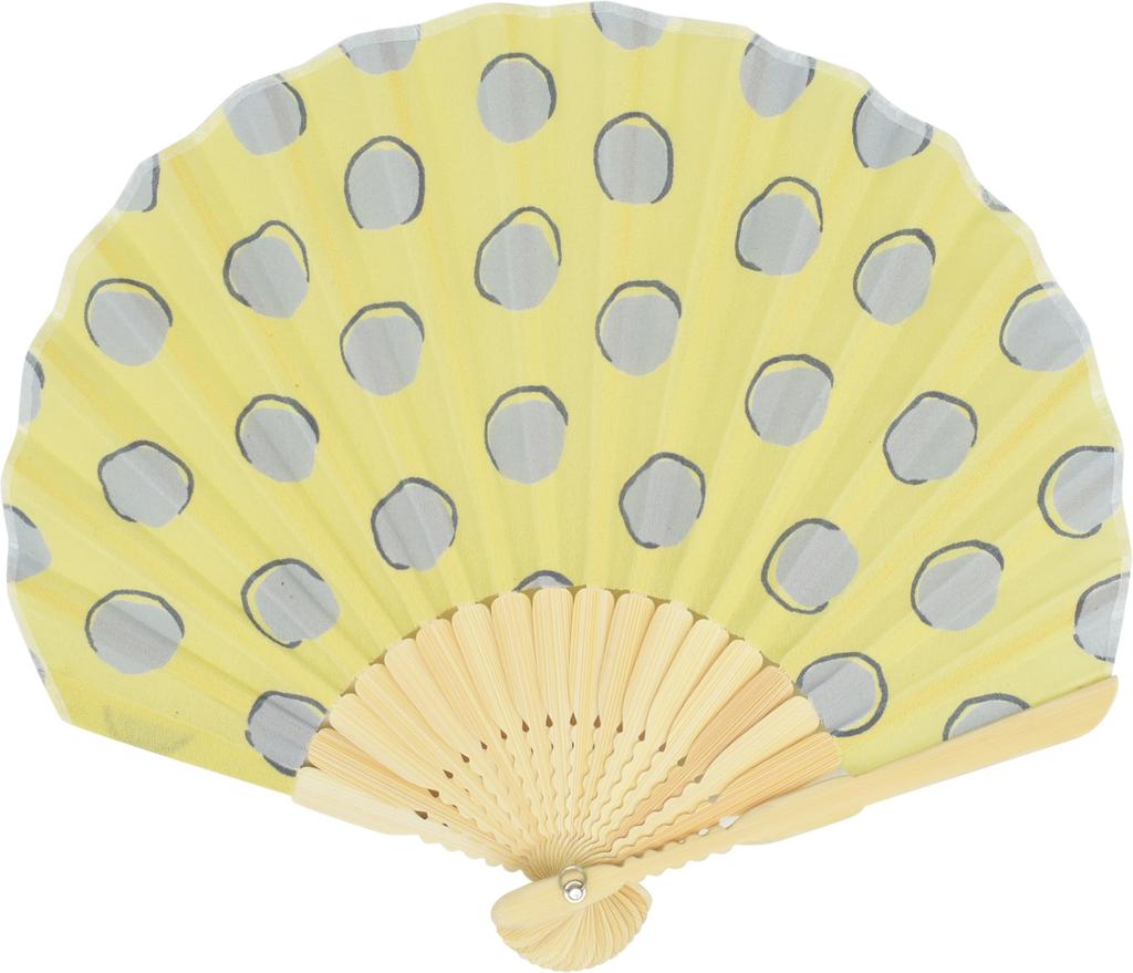 Onishi Kensei Manufacturing Shell Dot Co., Ltd. Fan, 20cm, Pattern, Yellow, "Ripple" SY19-A02
