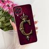 For Samsung M32 Case SM-M325F Transparent Luxury 26 Letters Crown 2D Painted Soft Bumper For Samsung Galaxy M32 SM-M325FV Casing