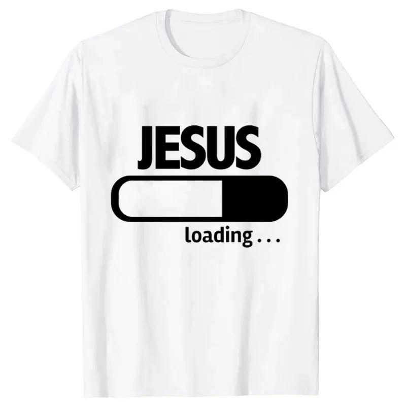 Druck T-Shirts Damen Herren T-Shirt Christ Lässig Kurzarm Rundhals Tees Harajuku Lustige Oberteile Übergroße Schwarze Kleidung
