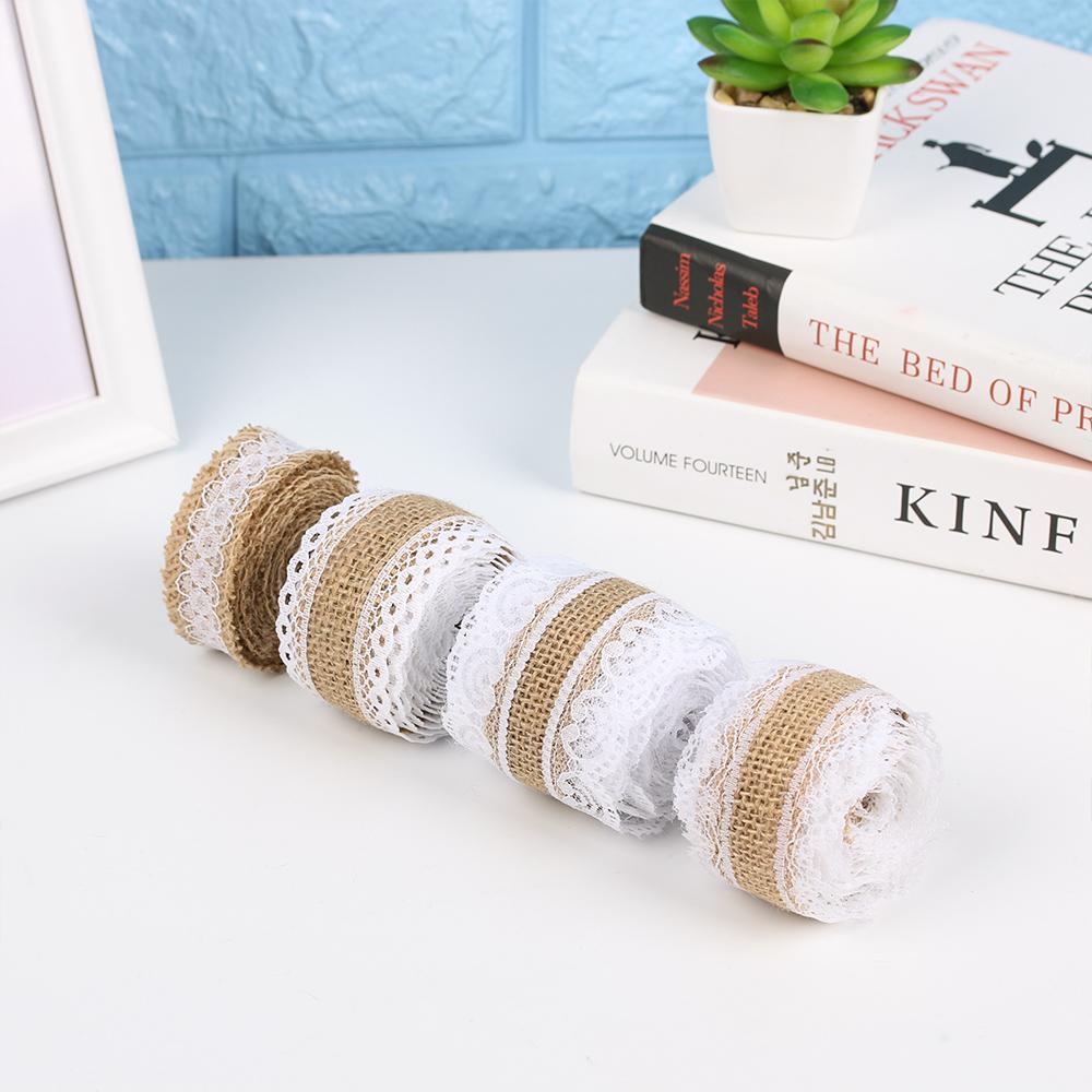 2M Gifts Belt Home Decor DIY Crafts Lace Trim Edge Rustic Wedding Burlap Ribbon Natural Hessian