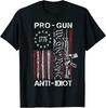 Mens Pro Gun Anti Idiot Shirt Vintage 1776 USA Flag 2nd Amendment T-Shirt Unisex T-Shirt
