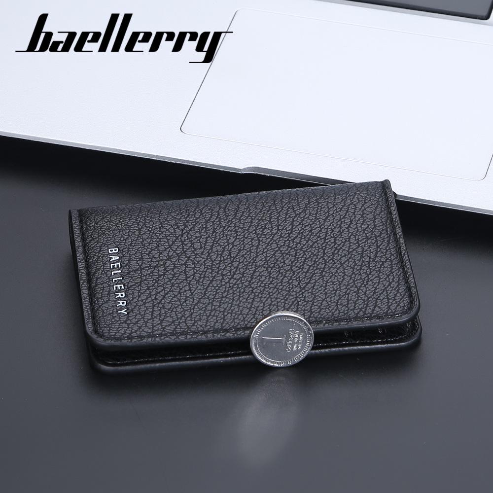 Men's Lychee Grain Leather Wallet with Multiple Card Slots & Money Clip