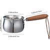 IMEEA Mini Milk Warmer Pot 8.5oz/250ml Butter Warmer SUS304 Tri-Ply Stainless Steel Small Milk Saucepan with Wood Handle