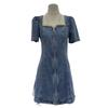 Sommer 2025 Damen Spitzen-Denim-Kurzkleid - Altersreduzierendes Design, Schlankmachende Bauchkontrolle, Schlanker Stil