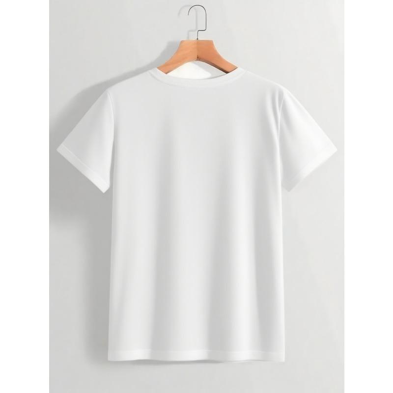 European Sizes Men's Casual Sportswear Short-sleeved Shirt, Trendy 2D Printed Pattern, Stretchy and Comfortable