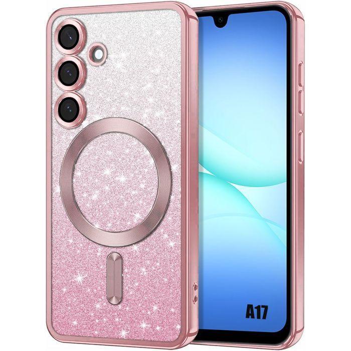 Coque de Protection - BOOLING - pour Samsung Galaxy A17 4G/5G - Silicone Souple - Antichoc - Rose Scintillant