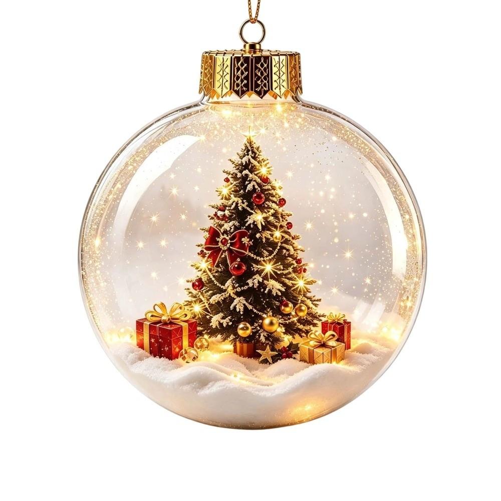 Acrylic Christmas Ball Charm Battery Operated Party Ornament NEW Holiday Ornament Ball Home Decor