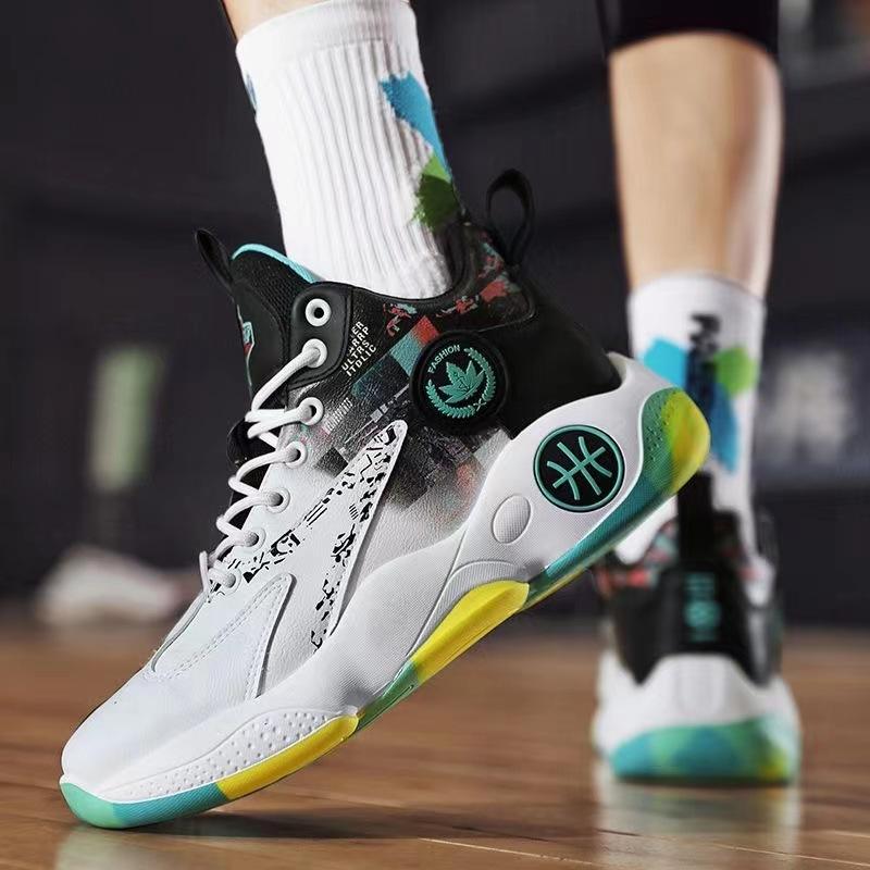 Autumn new basketball shoes sports shoes PU lace-up running student casual shoes
