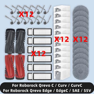 Compatibel voor ( Roborock Qrevo C / C Pro / Curv / CurvC / Edge / EdgeC / 5AE / S5V ) Onderdelen Hoofdborstel Zijborstel Filter Mop Stofzak