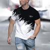 Sommerliches europäisches und amerikanisches minimalistisches 3D-bedrucktes Herren-T-Shirt, lässiges Rundhals-Kurzarm-Streetwear-Top.