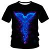 Fashion Summer Eagle And Flame Phoenix Animal 3d Printed T Shirt For Men's T Shirt O'neck Short Sleeve Oversized T-shirt Top Hot