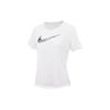 Logo Print Solid Color Round Neck Short Sleeve T-Shirt Women Tops White DM7778-100