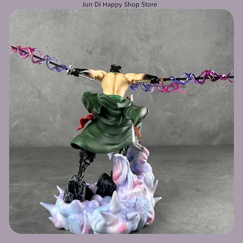 27 cm große One Piece Roronoa Zoro Dual Swapable Head Three-Sword Style Anime Model Statue – das perfekte Geburtstagsgeschenk
