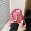 Sweet Pearl Princess Handbag Fashion Solid Colour Mini Lady Crossbody Bag New Zipper Design Children Bags
