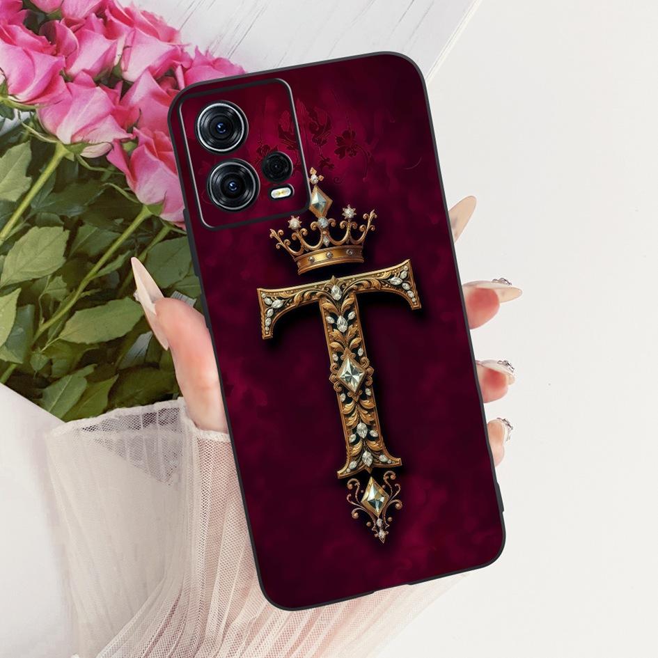 For Motorola Moto S30 Pro Case XT2243-2 Cover Retro Crown Letter Soft Silicone Back Cover For Moto Edge 30 Fusion XT2243-1 Shell