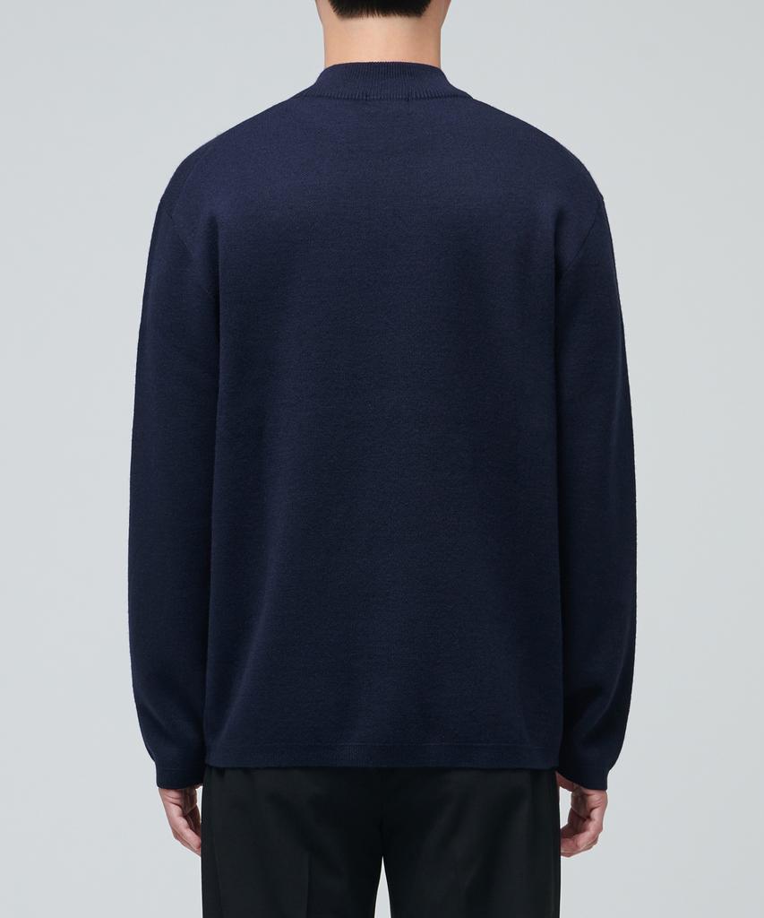 MUSINSA STANDARD Minimal Mock Neck Knit [Navy]