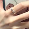 Vrouwelijke eenvoudige ring Ster strass ring Verstelbare open ring Minimalistische fijne mode Vintage Exquise zirkoon hart accessoires cadeau