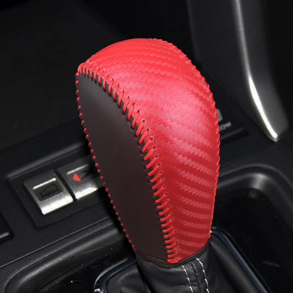 Car PU Leather Gear Shift Knob Cover Handball Trim For Subaru Forester 13-18 CROSSTREK 13-14 Subaru XV 12-17 Subaru LEVORG 14-16