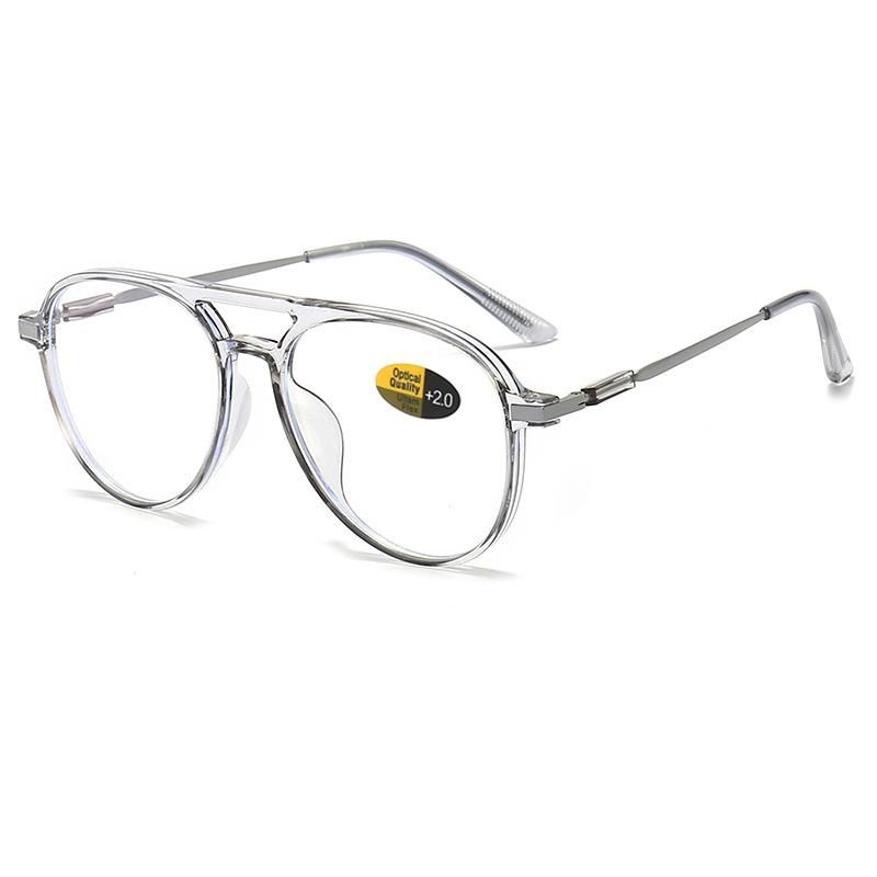 Fashion Double Bridge Reading Glasses Men Women Large Frame Blue Light Blocking Computer Eyewear +100 To +400