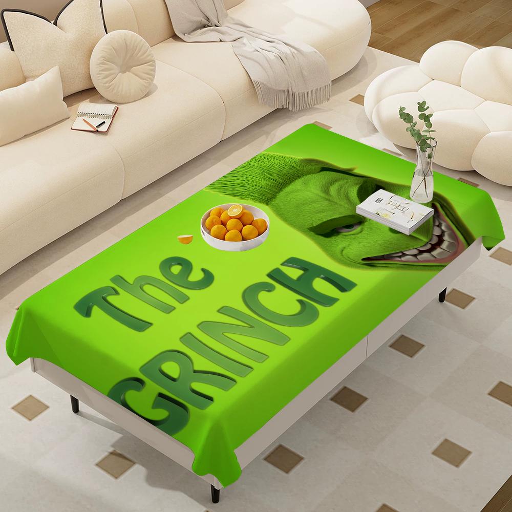 Cartoon The G-Grinchs Rectangle Waterproof Tablecloth Party Decor Farmhouse Kitchen Dining Table Cloth Wedding Decorations