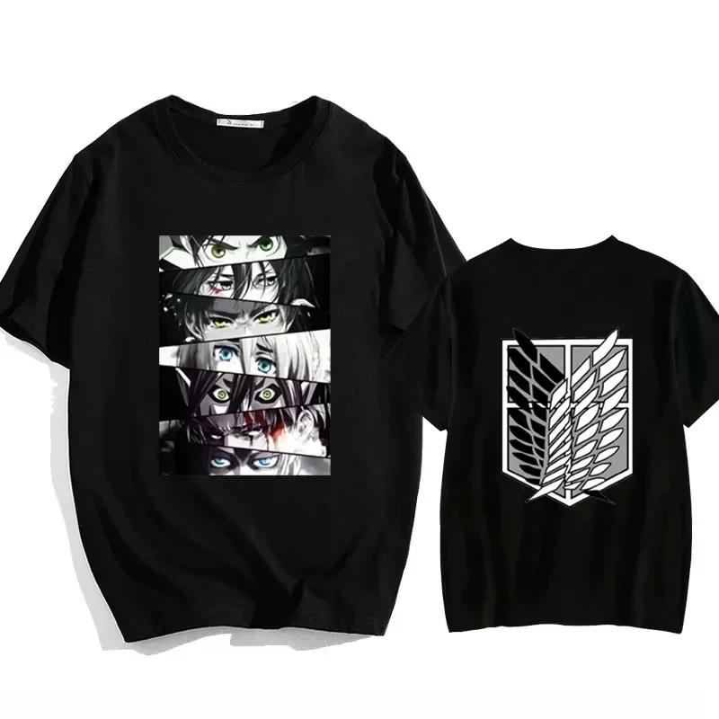 Tricouri pentru bărbați cu imprimeu anime japonez Attack on Titan, tricouri de vară din bumbac cu mânecă scurtă pentru femei, topuri supradimensionate la modă