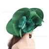 European and American Brides Feather Flower Imitation Hemp Church Hat Top Hat Headgear Socialite Horse Racing Festival Tea Party Sunshade Top Hat