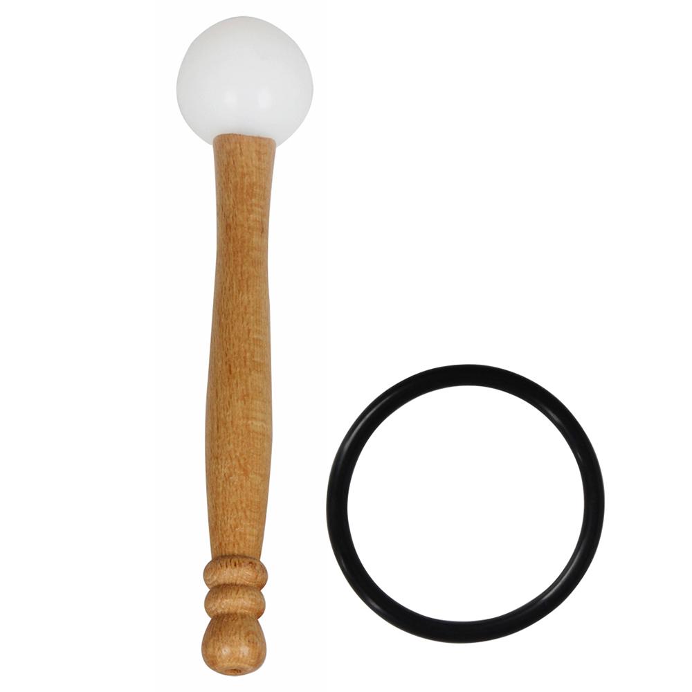Mazza di gomma per bacchetta battente per ciotola di cristallo tibetana con manico in legno percussione professionale per ciotola sonora