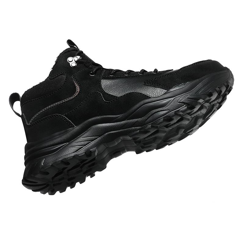 Fashion New Men Large Sneakers Winter Snow Boots Warm Fur Waterproof Leather Outdoor Mountain Shoes Tactical Footwear Black Combat Boots